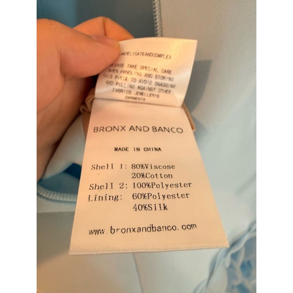 NEW BRONX AND BANCO Harper Strapless Powder Blue Gown with Appliqué, wedding - Picture 16 of 16